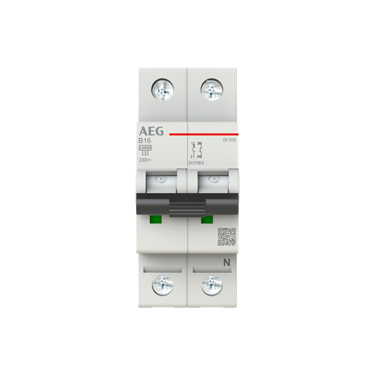 Leitungsschutzschalter AEG ElfaPlus 10 kA, B-Charakteristik, 16 A, 1P+N