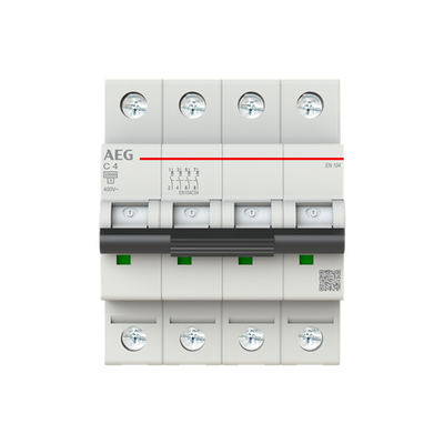 EN104C04 Leitungsschutzschalter AEG ElfaPlus 10kA, C-Charakteristik, 4A, 4P