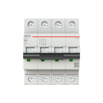EN104C06 Leitungsschutzschalter AEG ElfaPlus 10kA, C-Charakteristik, 6A, 4P