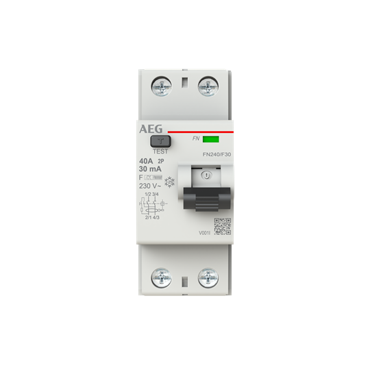 Fehlerstrom-Schutzschalter 2P Typ F 40 A, 30 mA, 2 TE