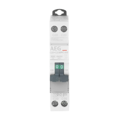 EPC611 C20 - LS-Schalter 6kA Unibis 1+1P 20A, C-Charakteristik, 1TE