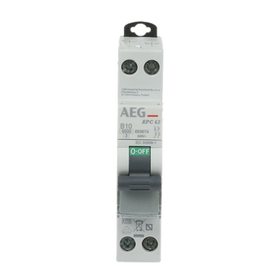 EPC62 B10 - LS-Schalter 6kA Unibis 2P 10A, B-Charakteristik, 1TE Alt-GE: 692638