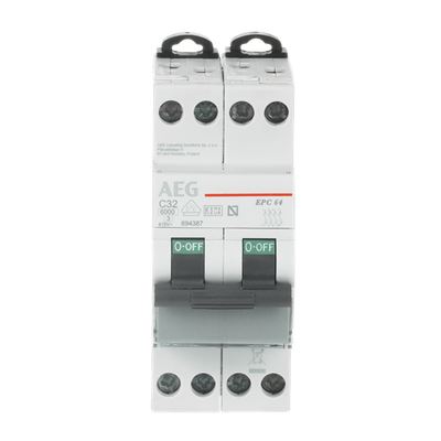 Leitungsschutzschalter 6 kA Unibis 4P 32 A, C-Charakteristik, 2 TE