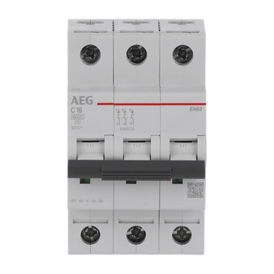 Leitungsschutzschalter AEG ElfaPlus 6 kA, C-Charakteristik, 16 A, 3P   