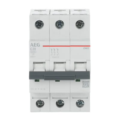 Leitungsschutzschalter AEG ElfaPlus 6 kA, C-Charakteristik, 20 A, 3P   