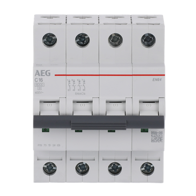 Leitungsschutzschalter AEG ElfaPlus 6 kA, C-Charakteristik, 16 A, 4P   