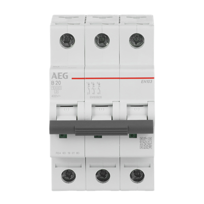 Leitungsschutzschalter AEG ElfaPlus 10 kA, B-Charakteristik, 20 A, 3P   