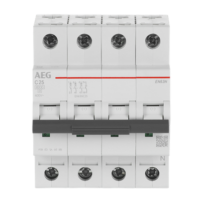 Leitungsschutzschalter AEG ElfaPlus 6 kA, C-Charakteristik, 25 A, 3+N   