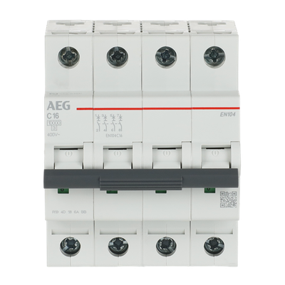 Leitungsschutzschalter AEG ElfaPlus 10 kA, C-Charakteristik, 16 A, 4P   