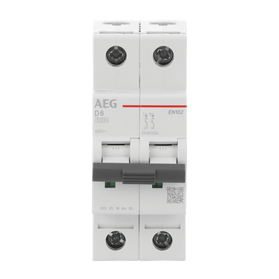 Leitungsschutzschalter AEG ElfaPlus 10 kA, D-Charakteristik, 6 A, 2P   