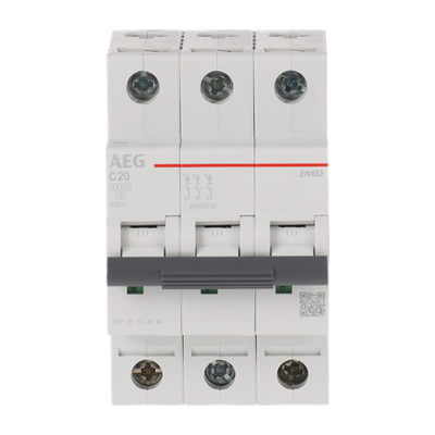 Leitungsschutzschalter AEG ElfaPlus 10 kA, C-Charakteristik, 20 A, 3P   