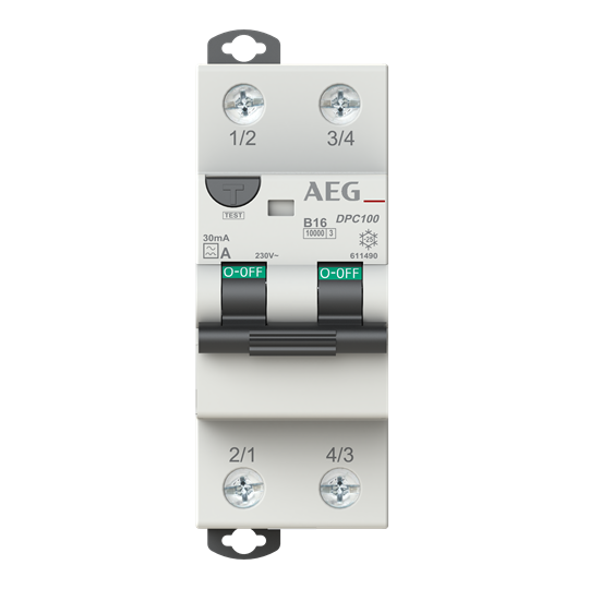 FI/LS-Schalter 2P Typ A, B-Char., 16 A, 30 mA, 10 kA Alt-GE: 606967