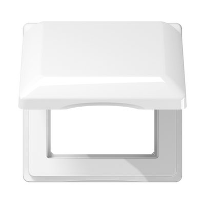 Klappdeckel (mit Rückstellfeder) mit Rahmen, 1fach, AS 500, alpinweiß