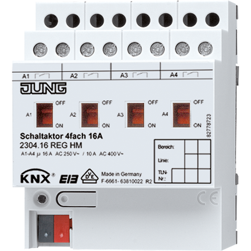 KNX Schaltaktor 4fach, REG, 4 TE