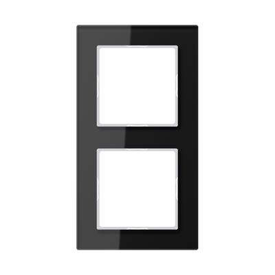 Glasrahmen 2fach, senkrechte und waagerechte Montage, Glas, A CREATION, schwarz (Glas)