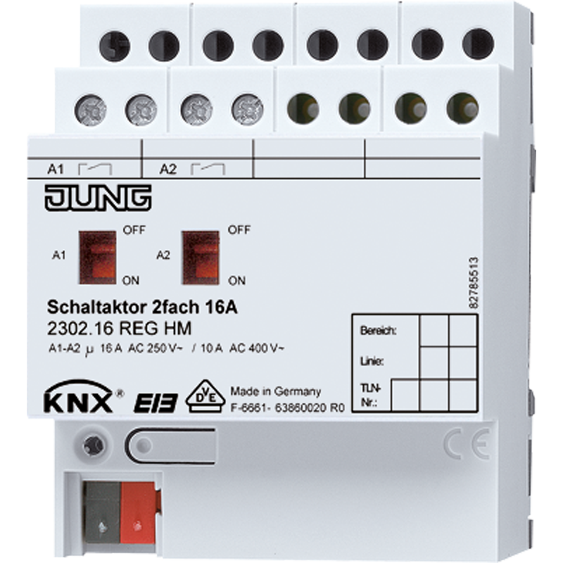 KNX Schaltaktor 2fach, REG, 4 TE