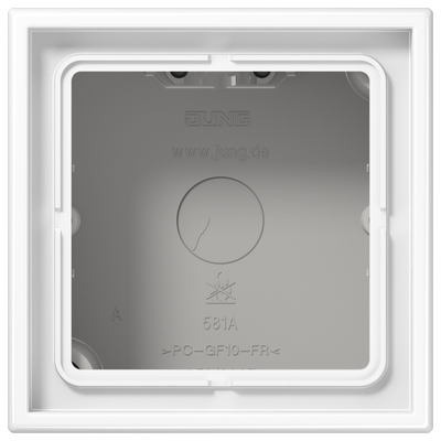 Aufputz-Kappe 1fach, Duroplast, Serie LS, alpinweiß