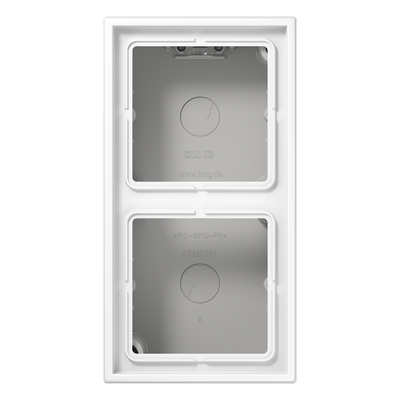 Aufputz-Kappe 2fach, Duroplast, Serie LS, alpinweiß