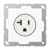 Steckdose, US-Norm NEMA, 20 A 125 V ~, Schraubklemmen, Thermoplast, Serie AS/A, alpinweiß
