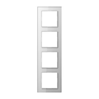 Glasrahmen 4fach, senkrechte und waagerechte Montage, Glas, A CREATION, alpinweiß (Glas)