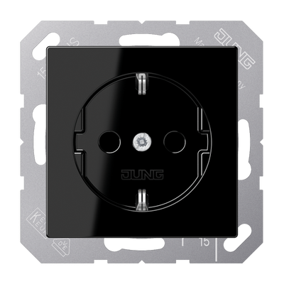 SCHUKO®-Steckdose, 16 A 250 V ~, Duroplast, Serie A, schwarz