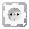 SCHUKO®-Steckdose, 16 A 250 V ~, ohne Krallen, SAFETY+, Duroplast, Serie AS/A, alpinweiß