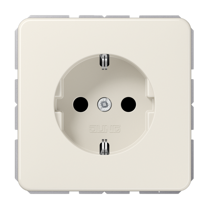 SCHUKO®-Steckdose, 16 A 250 V ~, Duroplast, Serie CD, weiß (ivory)