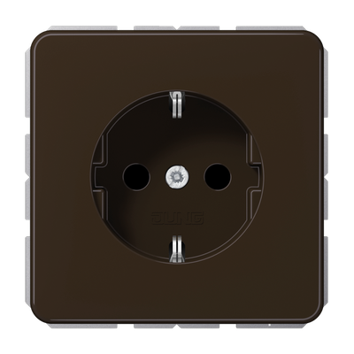 SCHUKO®-Steckdose, 16 A 250 V ~, Duroplast, Serie CD, braun