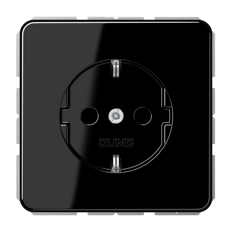 SCHUKO®-Steckdose, 16 A 250 V ~, Duroplast, Serie CD, schwarz