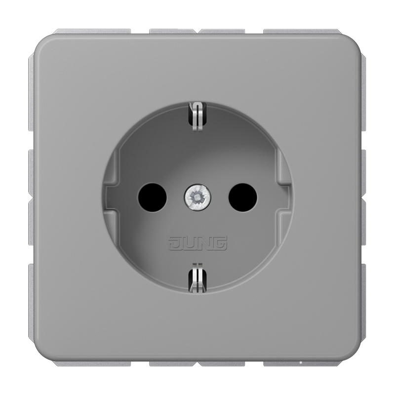 SCHUKO®-Steckdose, 16 A 250 V ~, Duroplast, Serie CD, grau