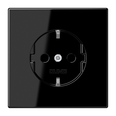 SCHUKO®-Steckdose, 16 A 250 V ~, Safety Plus, Duroplast, Serie LS, schwarz