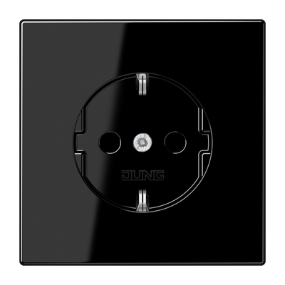 SCHUKO®-Steckdose, 16 A 250 V ~, ohne Krallen, Safety Plus, Duroplast, Serie LS, schwarz