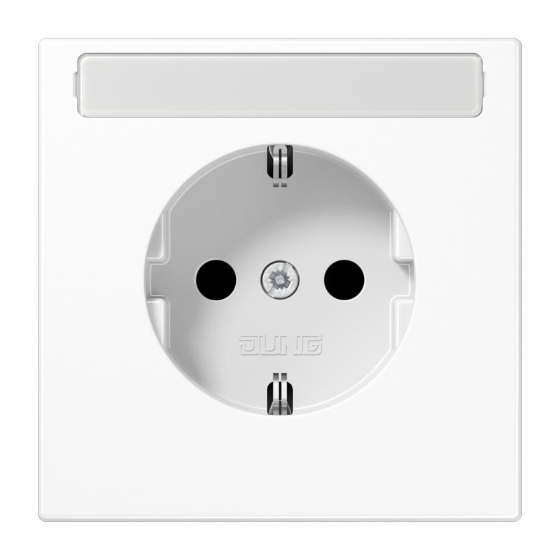 SCHUKO®-Steckdose, 16 A 250 V ~, mit Schriftfeld, Duroplast, Serie LS, alpinweiß