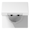 SCHUKO®-Steckdose, 16 A 250 V ~, Klappdeckel, Duroplast, Serie LS, alpinweiß