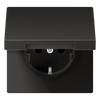 SCHUKO®-Steckdose, 16 A 250 V ~, Klappdeckel, Aluminium lackiert, Serie LS, anthrazit