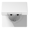 SCHUKO®-Steckdose, 16 A 250 V ~, Safety Plus, Klappdeckel, Duroplast, Serie LS, alpinweiß