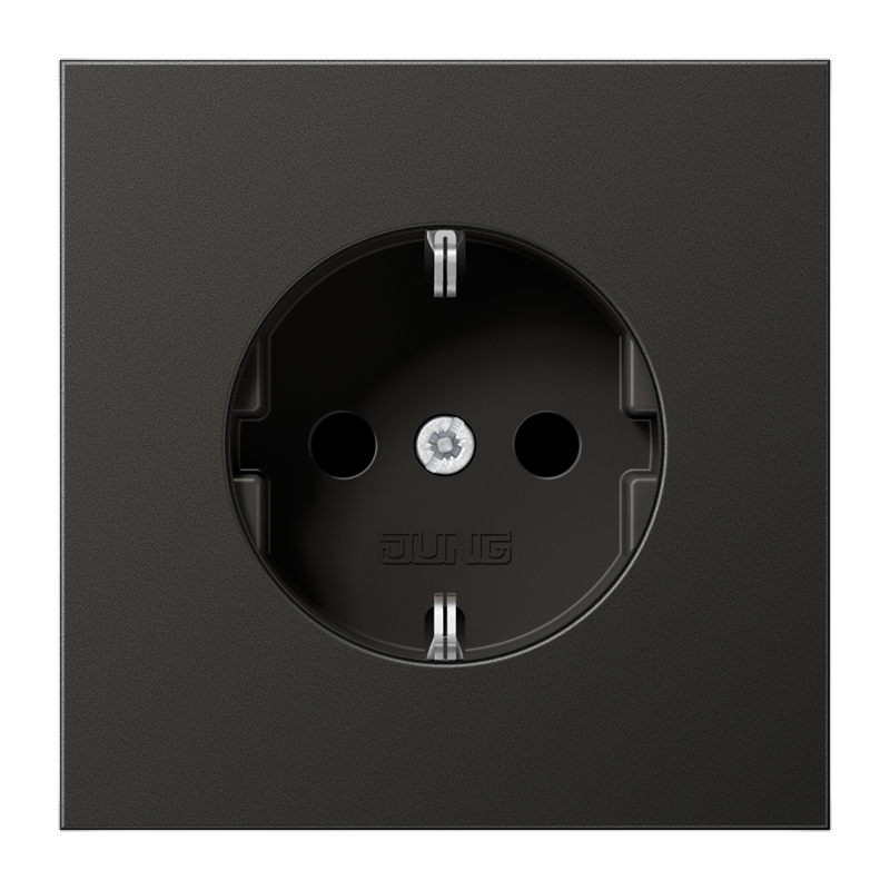 SCHUKO®-Steckdose, 16 A 250 V ~, Aluminium lackiert, Serie LS, anthrazit