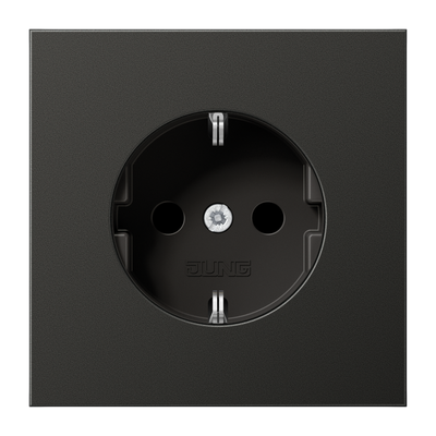 SCHUKO®-Steckdose, 16 A 250 V ~, Aluminium lackiert, Serie LS, anthrazit