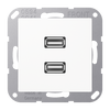 2 x USB 2.0, Thermoplast, Serie AS/A, alpinweiß