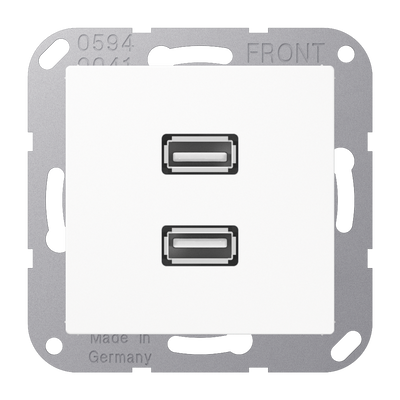 2 x USB 2.0, Thermoplast, Serie AS/A, alpinweiß