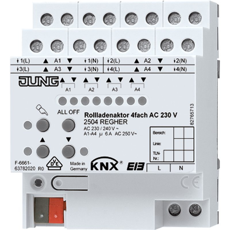 KNX Rollladenaktor 4fach AC 110-230 V, REG, 4 TE