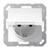 SCHUKO®-Steckdose, 16 A 250 V ~, Klappdeckel, Thermoplast, Serie AS, alpinweiß