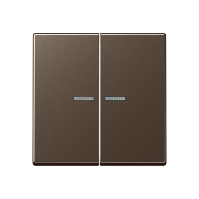 Wippe 2fach, mit Lichtleiter, Duroplast lackiert, Serie A, mokka