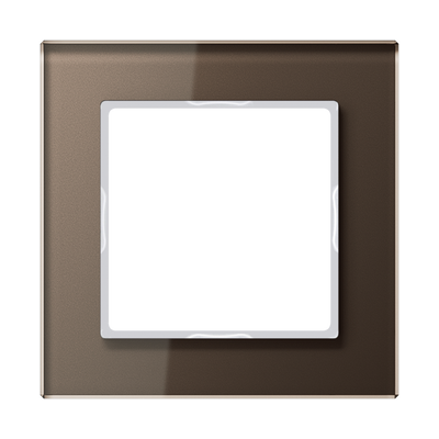 Glasrahmen 1fach, senkrechte und waagerechte Montage, Glas, A CREATION, mokka (Glas)