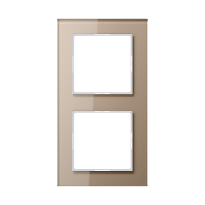 Glasrahmen 2fach, senkrechte und waagerechte Montage, Glas, A CREATION, champagner (Glas)