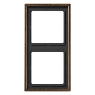 Rahmen 2fach, LS 990, Messing antik, senkrechte und waagerechte Montage