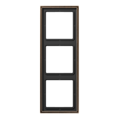 Rahmen 3fach, LS 990, Messing antik, senkrechte und waagerechte Montage