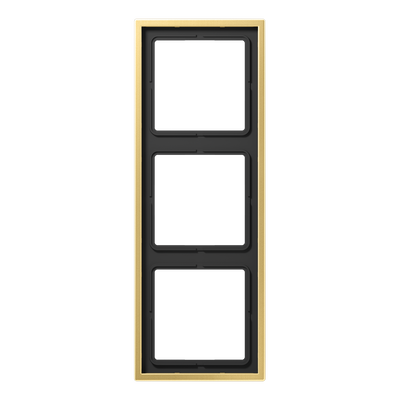 Rahmen 3fach, LS 990, Messing classic, senkrechte und waagerechte Montage