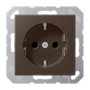SCHUKO®-Steckdose, 16 A 250 V ~, Duroplast lackiert, Serie A, mokka