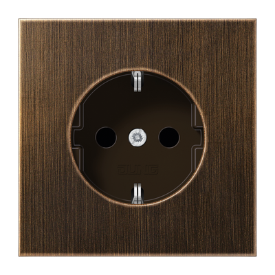 SCHUKO®-Steckdose, 16 A 250 V ~, Serie LS, Messing antik